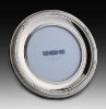 Picture of 4" Round Sterling Silver 'Ribbon & Reed' Picture Frame by the925inc