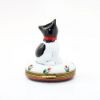 Picture of Limoges Porcelain Black & White Cat with Red Bow Trinket Box