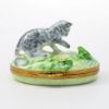 Picture of Limoges Porcelain Gray Kitten and Frog Trinket Box by Artoria