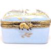 Picture of Vintage Limoges Porcelain White Cat Watching Bird Trinket Box