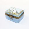 Picture of Vintage Limoges Porcelain White Cat Watching Bird Trinket Box