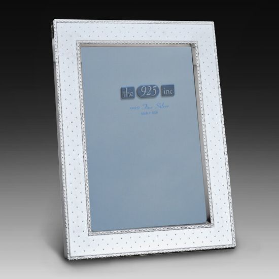 Picture of 5x7 Sterling Silver 'Sparkling Dots' Picture Frame by the925inc