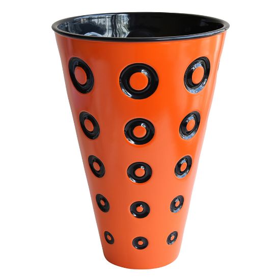 Picture of Bernardaud Porcelain 'Panarea' Vase in Orange & Black by Olivier Gagnère