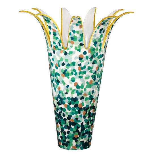 Picture of Bernardaud Porcelain 'Marmorino' Vase in Green by Marco Mencacci