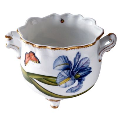 Picture of Anna Weatherley Porcelain Floral Round Ruffled Cachepot