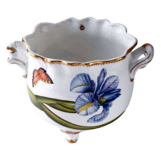 Picture of Anna Weatherley Porcelain Floral Round Ruffled Cachepot