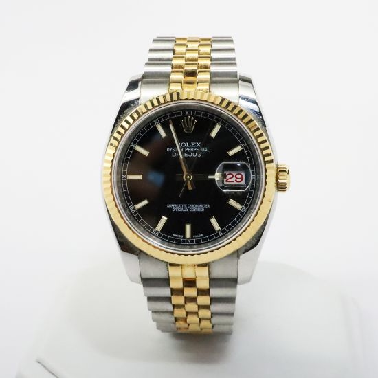 Picture of 18k Yellow Gold & Stainless Steel Oyster Perpetual Date Just Rolex Watch 