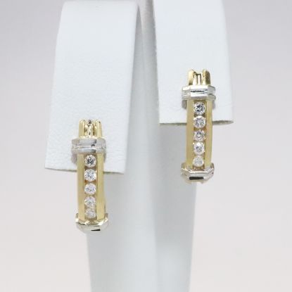 Picture of 14k Two Tone Gold Diamond Earrings 