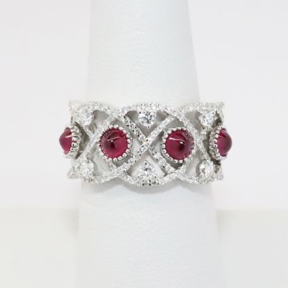 Picture of 18k White Gold Ruby & Diamond Ring