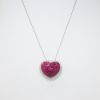 Picture of 18k White Gold, Ruby & Diamond Heart Necklace 