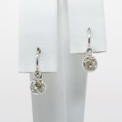 Picture of 14k White Gold Dangle Diamond Earrings 