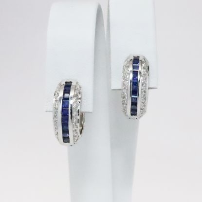 Picture of 14kk White Gold Sapphire & Diamond Earrings 