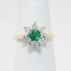Picture of 18k Two Tone Gold Emerald & Diamond Ring 
