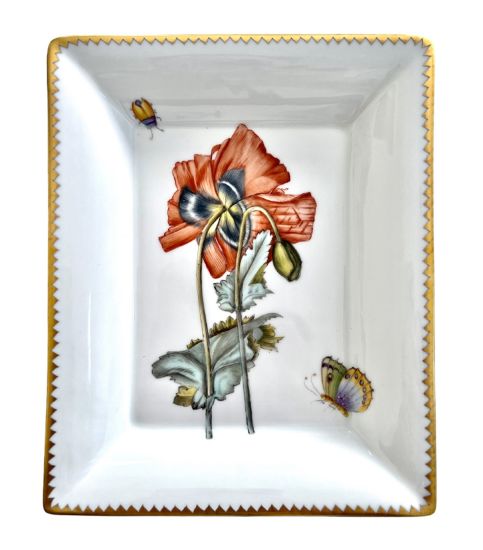 Picture of Anna Weatherley Porcelain Red Poppy Vide Poche Tray