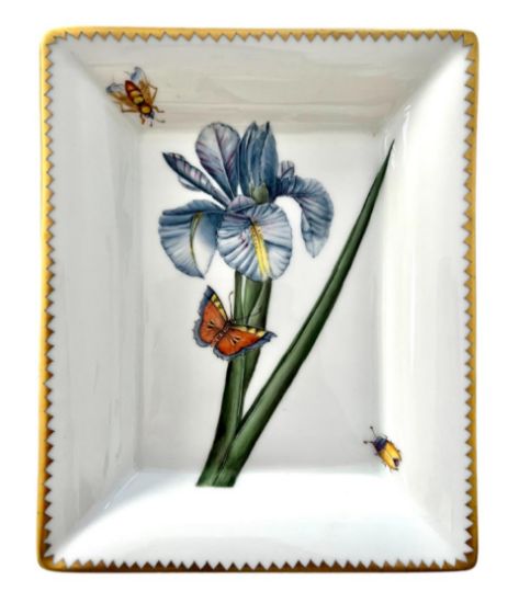 Picture of Anna Weatherley Porcelain Blue Iris Vide Poche Tray