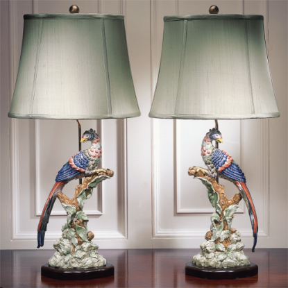 Picture of Mottahedeh Pair of Brighton Pavilion Bird Lamps