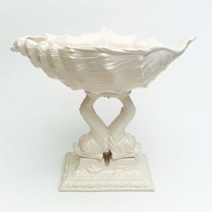 Picture of Mottahedeh Creamware Double Dolphin & Shell Centerpiece