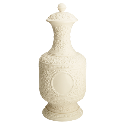 Picture of Mottahedeh Creamware Greek Key Vase with Cover