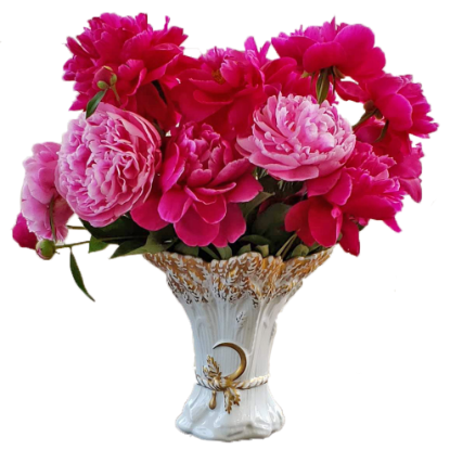 Picture of Mottahedeh Creamware Wheat Sheaf Vase with Gold Accents