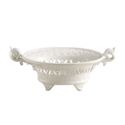 Picture of Mottahedeh Creamware Medallion Basket Centerpiece