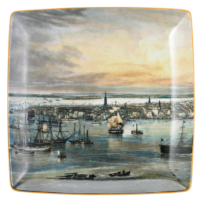 Picture of Mottahedeh New York Harbor Ca. 1855 Square Tray