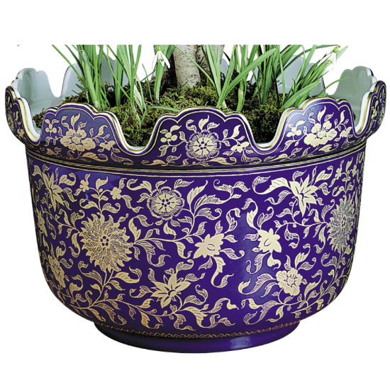 Picture of Mottahedeh 'Presentation Collection' Blue & Gold Monteith Cachepot