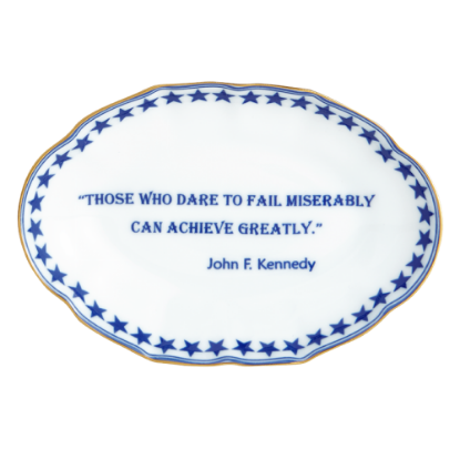 Picture of Mottahedeh 'Those Who Dare to Fail Miserably Can Achieve Greatly. - John F. Kennedy' Ring Tray
