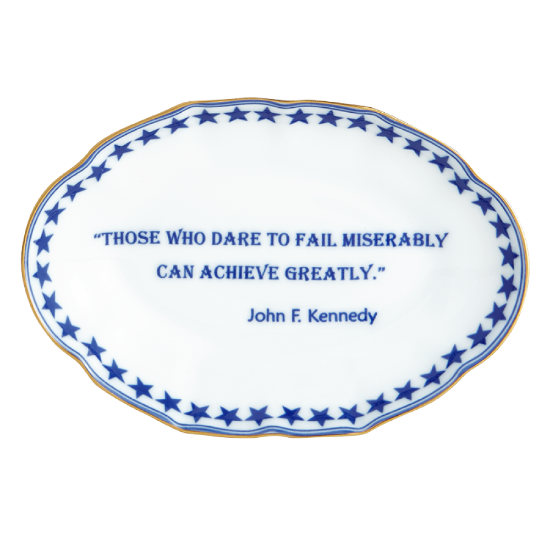 Picture of Mottahedeh 'Those Who Dare to Fail Miserably Can Achieve Greatly. - John F. Kennedy' Ring Tray