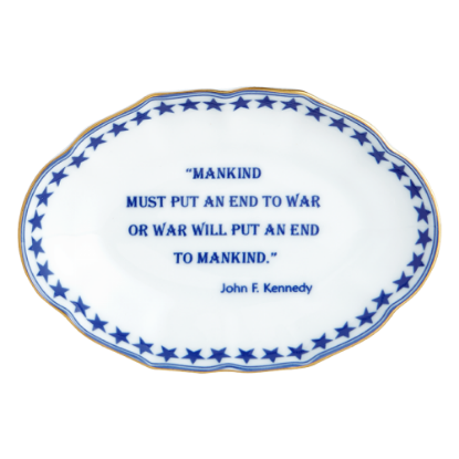 Picture of Mottahedeh 'Mankind Must Put an End to War - John F. Kennedy' Ring Tray