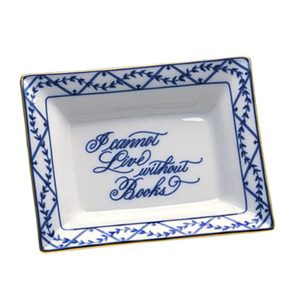 Picture of Mottahedeh 'I Cannot Live Without Books' Rectangular Ring Tray
