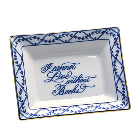 Picture of Mottahedeh 'I Cannot Live Without Books' Rectangular Ring Tray