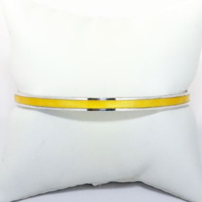 Picture of Vintage David Andersen Norway Sterling Silver & Lemon Yellow Enamel Bangle Bracelet