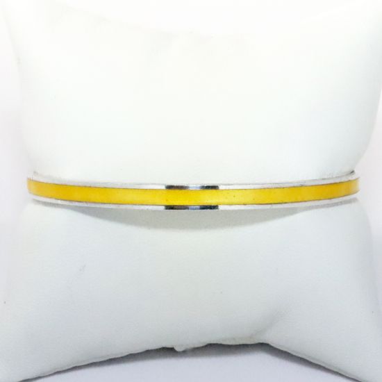 Picture of Vintage David Andersen Norway Sterling Silver & Lemon Yellow Enamel Bangle Bracelet