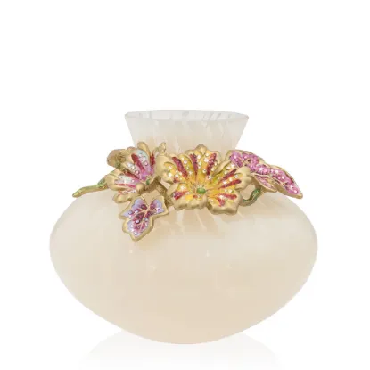 Picture of Jay Strongwater Holland Leaf and Flower Vase - Flora