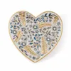 Picture of Jay Strongwater Aria Floral Heart Trinket Tray - Delft Blue