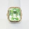 Picture of Antique Art Deco 14k Tri-Colored Gold & Synthetic Green Spinel Ring