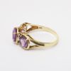 Picture of Vintage 10k Yellow Gold & Triple Round Cut Amethyst Ring