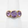 Picture of Vintage 10k Yellow Gold & Triple Round Cut Amethyst Ring