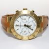 Picture of Bvlgari 18k Yellow Gold & Leather 'Rattrapante' Men's Watch 