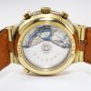 Picture of Bvlgari 18k Yellow Gold & Leather 'Rattrapante' Men's Watch 
