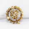 Picture of Victorian Era 14k Yellow Gold & Enamel Pansy in Wreath of Flowers Brooch/Pendant with Diamond Accent