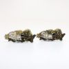 Picture of Vintage Japanese Sterling Silver Shakudo Menuki Cuff Links with Foo Lions & Lotus