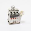 Picture of Vintage Sterling Silver & Enamel Mechanical Slot Machine Charm