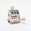 Picture of Vintage Sterling Silver & Enamel Mechanical Slot Machine Charm