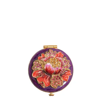Picture of Jay Strongwater Angela Floral Round Compact