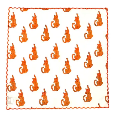Picture of Set of 4 Orange Tiger Dinner Napkins By Southern Tribute 
