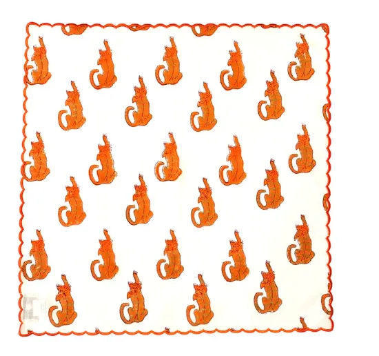 Picture of Set of 4 Orange Tiger Dinner Napkins By Southern Tribute 