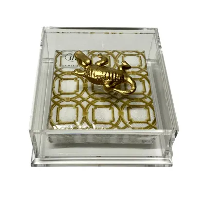 Picture of Alligator Cocktail Napkin Box By Southern Tribute