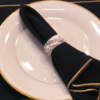 Picture of Isabella Adams White Opal Crystal & Seashell Napkin Rings