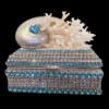 Picture of Isabella Adams Aquamarine Shell Cluster Keepsake Box